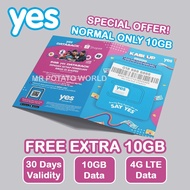[FREE EXTRA 10GB] YES Sim Card Kad Dan 4G LTE Prepaid Mobile Internet Data Voucher Code 30 Days Vali