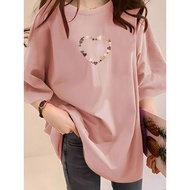 2Y959 1XL-5XL T shirt Women Tshirt Blouse Clothes T shirt Plus Size Tshirt Oversize Large T Shirt El