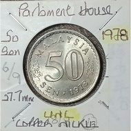 ( Syiling ) 50 Sen 1978 ( UNC ) Malaysia Parliament Hours