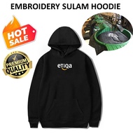 EMBROIDERY SULAM ETIQA HOODIE SWEATSHIRT SWEATER PULLOVER BLACK