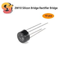 [Ready Stock Supply] 10pcs Bridge Stack 2W10 Silicon Bridge Rectifier Bridge 2A 1000V Single Phase R