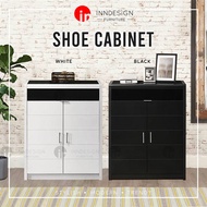 AMANDA NEW ARRIVAL GLASS TOP 2 DOORS SHOE CABINET (FREE DELIVERY AND INSTALLATION)