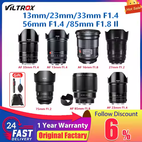 .Viltrox 13mm 23mm 33mm 56mm F1.4 85mm F1.8 II 75mm F1.2 Auto Focus Ultra Wide Angle Lens APS-C for 