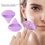 Bông mút tán nền/phấn phủ chính hãng MAGA hình tam giác (Màu Tím)