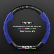 Bọc Vô Lăng Ô Tô Bằng Sợi Cacbon Da Alcantara Cho Hyundai I30 Tucson Kona I10 Ioniq I20 I40 Elantra