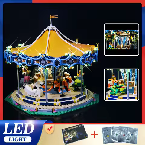 Universal Lighting Kit for Lego 10257 Carousel (Only Led Light,Without Blocks Model) Flexible & Brig