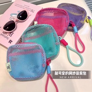 Dopamine Tofu Bag Mini Mesh Portable Travel Toiletry Cosmetic Storage Bag Makeup Bag Grid Sundries B