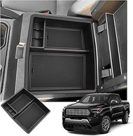R RUIYA 2024 Toyota Tacoma Center Console Tray for 2024 Tacoma SR/Limited/TRD Pro Armrest Storage Box Insert Tray Secondary Storage Box Waterproof for Toyota Tacoma Accessories (Black-2024)