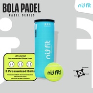 Nu Fit - Padel Balls - Padel Balls Contents 3 - Pressurized Padel Ball - Padel Ball Pro - Padel Ball