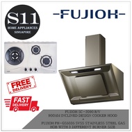 FUJIOH SC-2090 R/V  900MM INCLINED DESIGN COOKER HOOD  +  FUJIOH FH-GS5035 SVSS STAINLESS STEEL GAS HOB  WITH 3 DIFFERENT BURNER SIZE BUNDLE DEAL FREE TIGER RICE COOKER w T&amp;C*