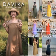 💜DAVIKA พร้อมส่ง💜 เดรสฝ้ายลินิน ผูกหลัง เดรสใหม่ดาวิกา ชุดเดรสผญ เดรสผ้าฝ้าย เดรสผ้าลินิน By Ambella