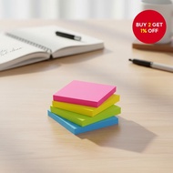 4 Pads Sticky Notes 7.5x7.5cm (3x3 Inches), Bright Colored Self-Stick Pads, Easy to Post for Home, O