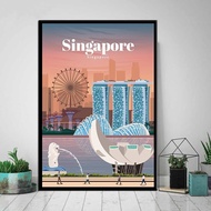 Aisle Poster Berlin Singapore Hong Kong City Map Vintage Retro Travel Classic Canvas Paintings Poste