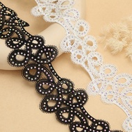 Border Lace Crystal tinggi 6cm,border lace cantik Trimming Lace Border Lace Corded Ready Stock