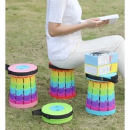 KURSI LIPAT BULAT PORTABLE RAINBOW BANGKU LIPAT OUTDOOR KURSI PANCING PLASTIK - RAINBOW DELI CHAIR, 