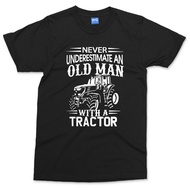 Tractor Tshirt Funny Old Man Trac Farmer Gift Grandad Dad Fathers Day