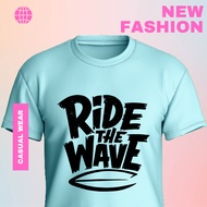 JERSEY baju sukan microfibre ride the wave lelaki perempuan t shirt man tshirt woman sport men sport
