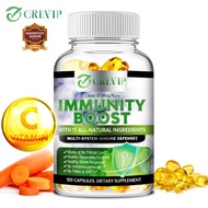 CREVIP 17-in-1 Immune Support Supplement with Echinacea, Vitamin C and Zinc 15 mg, Vitamin D ， Healt