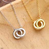 Silver necklace with 2 interwoven circles - Nhat Duy Silver Shop