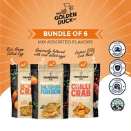 [Bundle of 6] 2 x Salted Egg Fish Skin &amp; 2 x Salted Egg Crab Seaweed Tempura &amp; 2 x Chilli Crab Seaweed Tempura