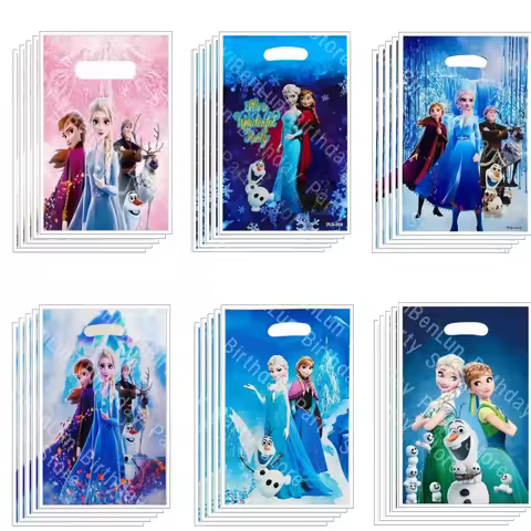 Disney Frozen Gift Bags Birthday Decoration Elsa Anna Princess Candy Cookie Package Baby Shower Kids