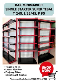 Rak Minimarket Single Starter Super Tebal T240 L35/45 P90 (BEKAS)