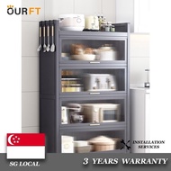 OURFT Kitchen Cabinet SSL Storage Cabinet Shelf with Door, Floor Multi-functional Microwave Oven, Electrical Appliances, Cupboard JP