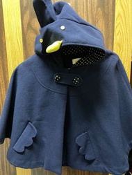 a la sha副牌 Dailo 可愛立體小雞造型斗篷外套 披風外套 造型短版外套  深藍色
