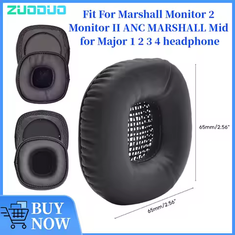 ZUODUO 1 Pair Replacement Foam Ear Pads Pillow for Marshall Monitor 2 Monitor II ANC MARSHALL Mid fo