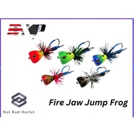 EXP Fire Jaw Jump Frog Snakehead Fishing Lure Woodmade Ready Stock