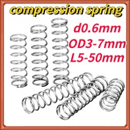 【XNY】d0.6mm compression spring SUS304 stainless steel OD3-7mm length 5-50mm pressure spring Small sp
