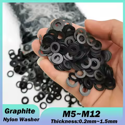Black Nylon Washer M5 M6 M6.5 M7 M8 M8.5 M10 M12 Hard Plastic Ultra-Thin Insulating Flat Gasket Thic
