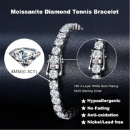 1pc Luxurious Moissanite Tennis Bracelet - 10.5-14ct Lab Created Diamond, 925 Sterling Silvery With 