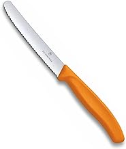 Victorinox 6.7836.L119 Swiss Classic Wavy Edge Tomato and Table Knife, 11cm, Orange