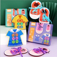 〔 Children's Toys E1R] Button Threading Board Sewing Game Montessori Teaching Aids Version