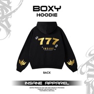 insane.CO Regular Oversize Boxy Hoodie Jacket with Reflective Foil Screen Printing, Latest Design Hi