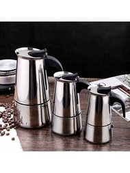 1入組不銹鋼摩卡壺,家用或辦公室便攜式咖啡壺