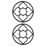 2 Pcs Cast Iron Gas Ring Reducer Heat Resistant Wok Support Ring Easy to use Wok Stand Pot Protector