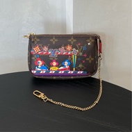 LV mini小麻將包 聖誕節限量款 尺寸約15.5*10 可自配鏈條斜垮