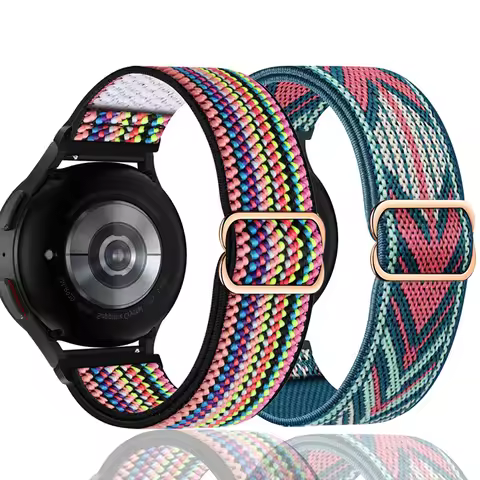 20mm Elastic Nylon Band For Garmin Vivoactive 3 /Venu SQ 2 Plus Watch Strap Loop For Forerunner 55 1