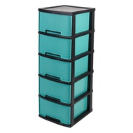 Felton 5 Tier Drawer Cabinet Multipurpose Clothes Storage Box Rak Baju Tingkat Almari Pakaian Kabinet Laci Plastik Rumah