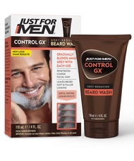 Just For Men Control GX Grey Reducing Beard Wash Shampoo, Gradually Colors Mustache and Beard, Leave