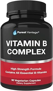 Vitamin B Complex Vitamins B12, B1, B2, B3, B5, B6, B7, B9, Folic Acid - Super B Complex Vitamins fo