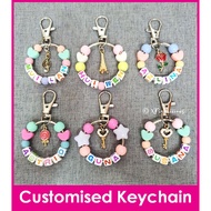 Music Key Eiffel Tower Rose Lollipop / Customised Novelty Ring Name Keychain / Bag Tag / Christmas Gift Ideas / Birthday