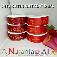 Christmas ribbon per roll, patterned satin ribbon, Christmas patterned satin ribbon per roll