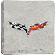 C5, C6, C7, C8 Corvette Logo Stone Tile Coasters (Individual) 4"x 4" - Officially Licensed by GM (C6