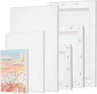 Hejo 6-Piece Canvas for Painting, White Canvas Set, 20 x 30.20 x 15.15 x 10 cm, Stretcher Frame Pain