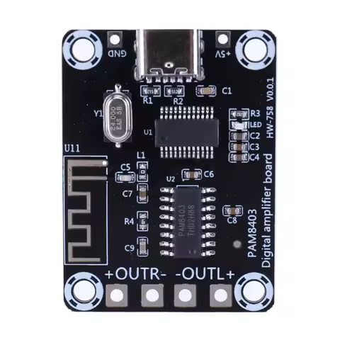 XH-A155 2 Channel Power Amplifier Board Module DC5V Dual-Channel High Power Amplifier Board 5W+5W fo