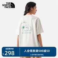 北面（The North Face）北面纯棉短袖T恤情侣款小熊户外舒适透气上新|88BQ N3N/白色 M/170