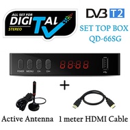 Full HD 1080P DVB-T2 Receiver QD66-SG/Digital Video Broadcasting Set Top Box /Free 1 Meter HDMI Cable(DVB T2 Set top box Set-top Box Digital TV setup box)